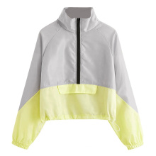 Fashion Outdoor Lightweight Crop Top Long Sleeve Windbreaker Jacket for Women